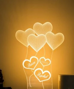 Onlineamericanstore Personalized 3D Illusion Lamp Gift For Her. Custom Acrylic Lamp Gift. 3D Night Light Gift For Wife. Custom Led Lamp Gift For Girlfriend Gift Collection