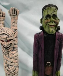 Onlineamericanstore Halloween Decorations Mummy, Frankenstein, Ghost & Skeleton Figurines, Halloween Characters Set, Ceramic Figurines, Halloween Decoration, Pencil Decorations