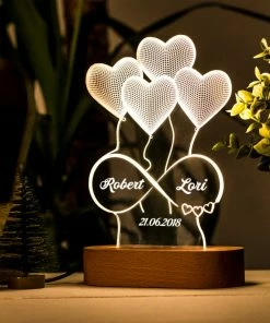 Onlineamericanstore Personalized 3D Illusion Lamp Gift For Her. Custom Acrylic Lamp Gift. 3D Night Light Gift For Wife. Custom Led Lamp Gift For Girlfriend Gift Collection