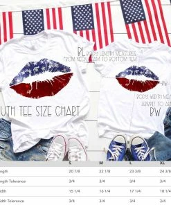 Onlineamericanstore Red White And Blue Lips, Family Independence Day Shirts, Patriotic Family Shirts, 4th Of July Tshirt, Family T-shirts Women Clothing