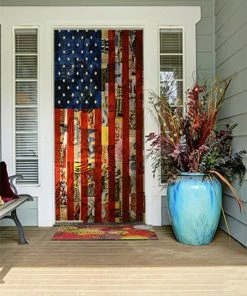 Onlineamericanstore American Flag Door Decoration - Door Decor - Door Covers - Door Posters - Patriotic Door Covers - Door Decor Ideas - July 4th Door Covers Patriotic Theme Party Supplies
