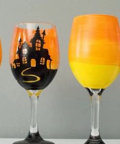 The American Store Halloween Wine Glass Set Of 4 Etched Funny Sayings