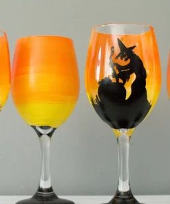 The American Store Halloween Wine Glass Set Of 4 Etched Funny Sayings