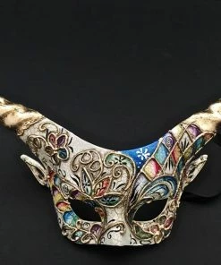 The American Store Women Masquerade Mask, Halloween Mask, Floral Design Mask, Animal Mask, Half Face Mask, Horn Mask, Mask For Women, Party Event Mask