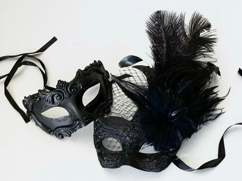 Onlineamericanstore Black Masquerade Mask, Black Couple Masquerade Mask, Wedding Couple Mask, Mask For Men, Mask For Women, Ball Party Mask, Halloween Mask 3 Onlineamericanstore Black Masquerade Mask, Black Couple Masquerade Mask, Wedding Couple Mask, Mask For Men, Mask For Women, Ball Party Mask, Halloween Mask