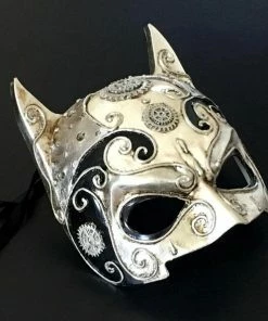 Onlineamericanstore Black Gold Masquerade Mask, Halloween Mask, Steampunk Costume Mask, Party Mask,Couple Mask, Cosplay Mask, Ball Party Mask, Burning Man Masks