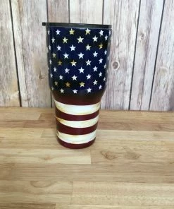 Onlineamericanstore Casual Glasses Distressed USA Flag Tumbler