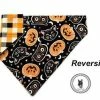 Onlineamericanstore Halloween Dog Bandana-Over The Collar- Pumpkin Owl Black Cat - Trick Or Treat Vintage Checkered Halloween Pets Accessories