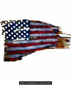 Onlineamericanstore War Torn American Flag Metal Wall Art