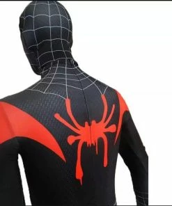 Onlineamericanstore Superheroes Kids Costumes 3D Printed Black Miles Morales Spiderman Costume Adult Kids Boys SpiderMan Cosplay Costume Spiderman Suit