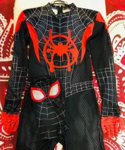 Onlineamericanstore Superheroes Kids Costumes 3D Printed Black Miles Morales Spiderman Costume Adult Kids Boys SpiderMan Cosplay Costume Spiderman Suit