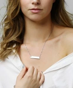 Onlineamericanstore Personalized Bar Necklace For Mom Personalized Jewelry Name Necklace For Women Gift Name Jewelry Gift Ideas Coordinate Necklace - 4N Custom Name Accessories