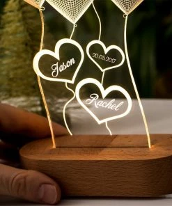 Onlineamericanstore Personalized 3D Illusion Lamp Gift For Her. Custom Acrylic Lamp Gift. 3D Night Light Gift For Wife. Custom Led Lamp Gift For Girlfriend Gift Collection