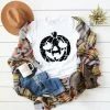 MyThreeLovesGifts Pumpkin Monogram Shirt, Grunge, Halloween Shirt, Thanksgiving, Fall, Distressed Pumpkin, Bella, Plus Size, Customize, Monogram Shirt, Ladies Halloween Clothing