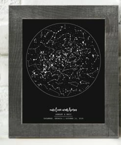 Onlineamericanstore Night Sky Print, Personalized Wedding Gift For Couple, Engagement Gift For Bride, Paper Anniversary Gift For Men, Boyfriend From Girlfriend Gift Collection