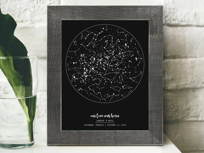 Onlineamericanstore Night Sky Print, Personalized Wedding Gift For Couple, Engagement Gift For Bride, Paper Anniversary Gift For Men, Boyfriend From Girlfriend Gift Collection 3 Onlineamericanstore Night Sky Print, Personalized Wedding Gift For Couple, Engagement Gift For Bride, Paper Anniversary Gift For Men, Boyfriend From Girlfriend Gift Collection