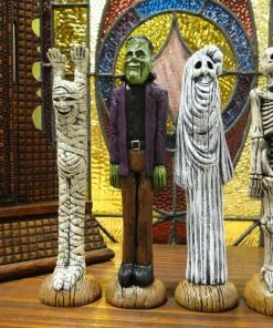 Onlineamericanstore Halloween Decorations Mummy, Frankenstein, Ghost & Skeleton Figurines, Halloween Characters Set, Ceramic Figurines, Halloween Decoration, Pencil Decorations