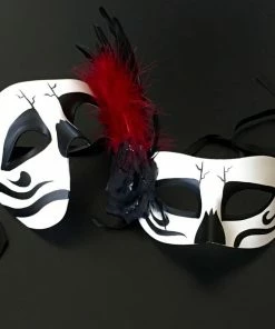 The American Store Black White Halloween Mask, Couple Halloween Mask, Masquerade Mask, Dia De Los Muertos Mask, Mask For Men, Mask For Women