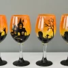 The American Store Halloween Wine Glass Set Of 4 Etched Funny Sayings