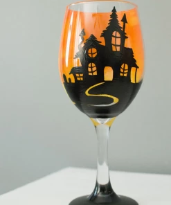 The American Store Halloween Wine Glass Set Of 4 Etched Funny Sayings