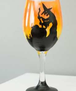 The American Store Halloween Wine Glass Set Of 4 Etched Funny Sayings