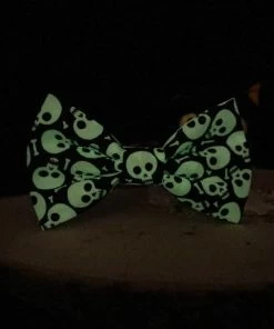 Onlineamericanstore Halloween Pets Accessories Spooky Halloween Glow In Dark Bow Ties | Cat Bow Tie | Dog Bowtie | Halloween Pet | Glow In The Dark