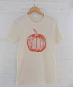The American Store Halloween Women Clothing Pumpkin T-Shirt, Halloween Shirt, Screen Print Shirt, Foodie Gift, Soft Style Tee