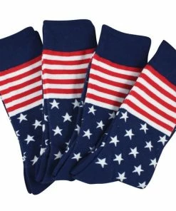 Onlineamericanstore Personalized Groomsmen Socks | USA American Flag Wedding Socks - Men's Size 7-12 | Custom Sock Labels Update Your Settings Clothing Accessories