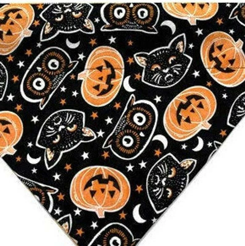 Onlineamericanstore Halloween Dog Bandana-Over The Collar- Pumpkin Owl Black Cat - Trick Or Treat Vintage Checkered Halloween Pets Accessories 7 Onlineamericanstore Halloween Dog Bandana-Over The Collar- Pumpkin Owl Black Cat - Trick Or Treat Vintage Checkered Halloween Pets Accessories