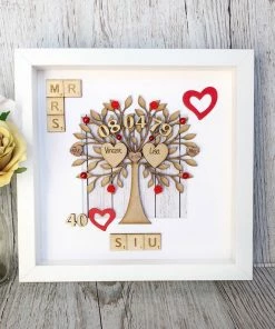 Onlineamericanstore Ruby Wedding Anniversary Gift | Personalised 40th Wedding Anniversary Box Frame Keepsake | Parents Anniversary Gift Collection