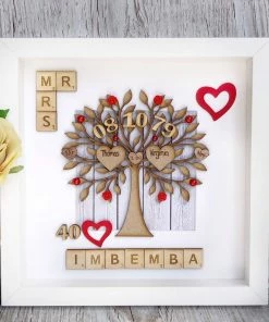 Onlineamericanstore Ruby Wedding Anniversary Gift | Personalised 40th Wedding Anniversary Box Frame Keepsake | Parents Anniversary Gift Collection