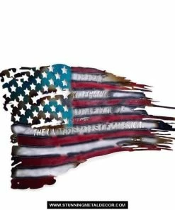 Onlineamericanstore War Torn American Flag Metal Wall Art