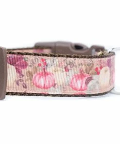Onlineamericanstore Vintage Pumpkin Dog Collar - Thanksgiving Dog Collar- 1 Inch Wide - Buckle Or Martingale Collar - Fall Dog Collar - Victorian Dog Collar Halloween Pets Accessories