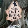 Online American Store Accessories Personalized Halloween Door Hanger, Dead & Breakfast Door Sign Name Engraving, Halloween Decor, Spooky Yard Sign, Halloween Door Decor, Goth