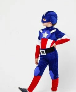 Onlineamericanstore Boys Captain America Costume Halloween Costume Kids Superhero Costume Children Costume Child Outfit Boys Pageant Superhero Costume Superheroes Kids Costumes