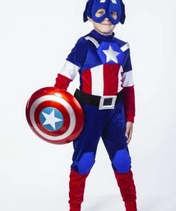 Onlineamericanstore Boys Captain America Costume Halloween Costume Kids Superhero Costume Children Costume Child Outfit Boys Pageant Superhero Costume Superheroes Kids Costumes