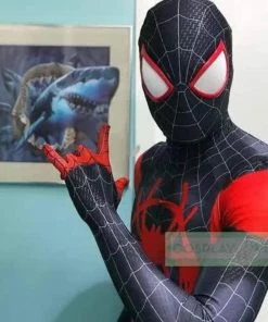 Onlineamericanstore Superheroes Mens Costumes FREE SHIP Miles Morales Spider-Man Costume 3D Print For Adults
