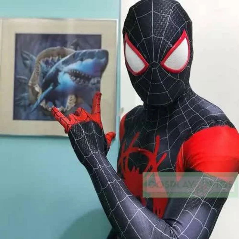 Onlineamericanstore Superheroes Mens Costumes FREE SHIP Miles Morales Spider-Man Costume 3D Print For Adults 3 Onlineamericanstore Superheroes Mens Costumes FREE SHIP Miles Morales Spider-Man Costume 3D Print For Adults
