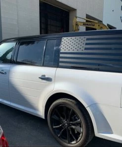 Onlineamericanstore 09-19 Ford Flex American Flag Decal - Sticker Custom Window Design Side Usa American US Unique Se Sel Eco Boost Black Turbo Update Your Settings Patriotic Stickers