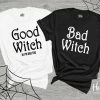 Lei-SAGLY Store Halloween Women Clothing Lei-SAGLY Couple T-Shirts BAD WITCH GOOD WITCH Letter Printed Top Tee Shirt Femme Casual Female Best Friend Halloween Tops Tees