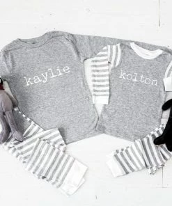 Furui Co,LTD Store Christmas Family Collection Family Matching Pajamas Set Striped Christmas Pajamas Winter Long Sleeve Mother Dad Kids Baby Sleepwear Family Matching Clothes