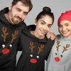 Dreamy Vestido Store Womens Christmas Reindeer Tops Long Sleeve Pullover Casual Party Hooded Novelty Hoodies Cotton Top Sweatshirts Unisex Clothing