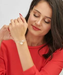 Onlineamericanstore Custom Name Accessories Personalized Infinity Bangle Bracelet With Initials Charms In Sterling Silver 925- Engraved With Any Names Text- Custom Jewelry Gift