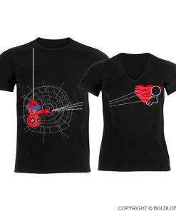 Onlineamericanstore His And Hers Shirts Matching Couples Shirts Spiderman Shirt Black Spiderman Gift Avengers Shirt Gift For Boyfriend Couples Gift BoldLoft