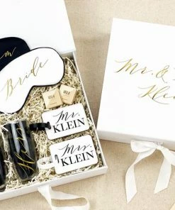 Onlineamericanstore Gift Collection Engagement Box - Honeymoon Gift Box - Wedding Gift Box - Personalized Gift Box - Bride And Groom Box - Bride Box - Couples Christmas Gift