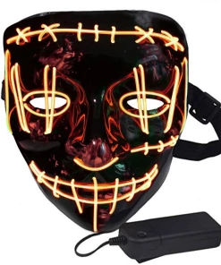 X-merry Toy Costume Store Halloween Costume LED Light Masks In Different Colors Glow In Dark Halloween Mask