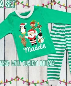 The American Store New Festival Family Matching Kids Mom Dad Christmas Pajamas Sets Striped Cartoon Print Xmas Cute Sleepwear Nightwear Christmas Family Collection
