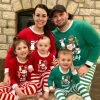 The American Store New Festival Family Matching Kids Mom Dad Christmas Pajamas Sets Striped Cartoon Print Xmas Cute Sleepwear Nightwear Christmas Family Collection