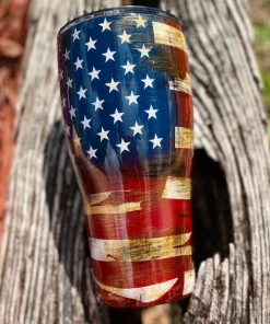 The American Store Casual Glasses Distressed American Flag Custom Tumbler/Patriotic Gift/Flag Cup