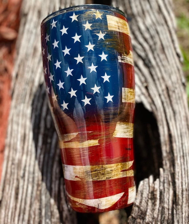 The American Store Casual Glasses Distressed American Flag Custom Tumbler/Patriotic Gift/Flag Cup 3 The American Store Casual Glasses Distressed American Flag Custom Tumbler/Patriotic Gift/Flag Cup